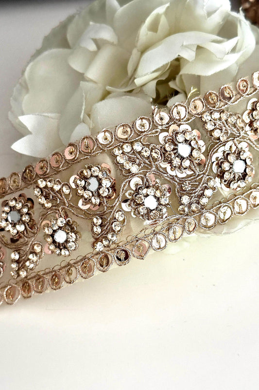 Floral Sheer Embroidery Trim