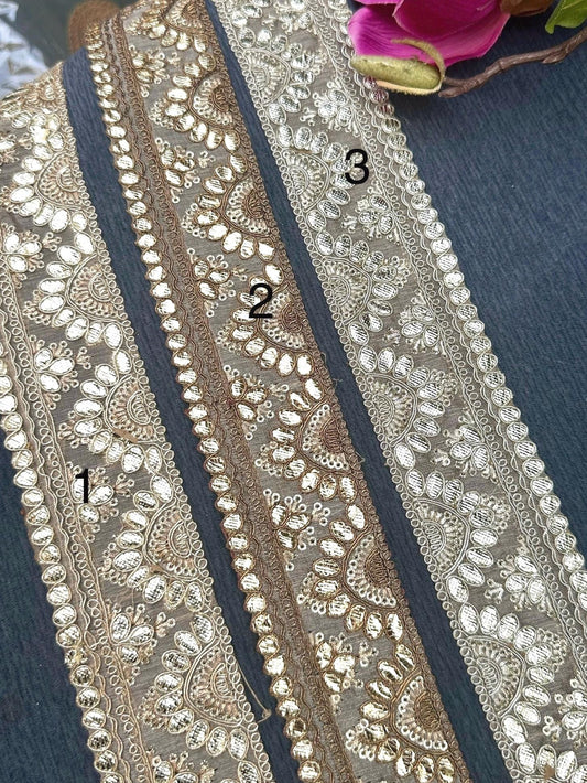 Gota Patti Embroidered Indian Border 5cm Bridal Belt Wedding Dress Decorative Indian Lace