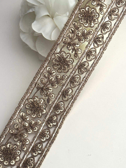 Antique Paisley Zari Embroidered beautiful Trim High Quality Sari Lehenga Border