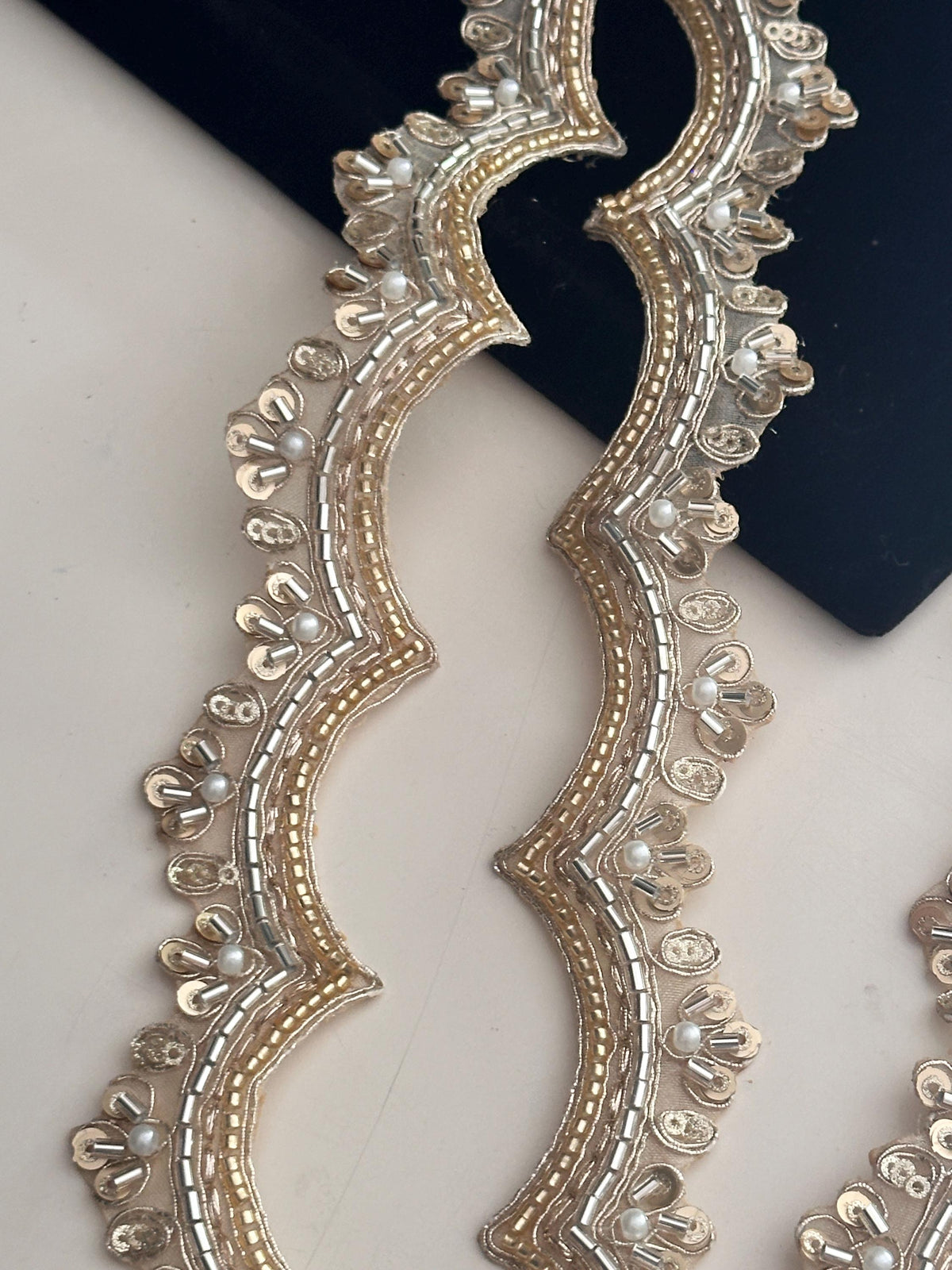 Water Gold Pearl Glass Bead Sequence 2.5cm