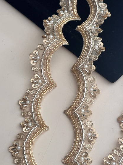 Water Gold Pearl Glass Bead Sequence 2.5cm