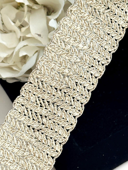 Metallic Gold Lace Trim Ribbon Indian Fabric Lace Embellishment for Crafting Sewing Party Trim