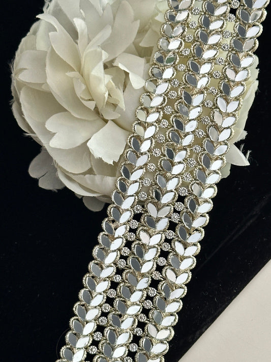 Sparkly Gold Mirror HandCrafted Bridal Belt Sash for Wedding Dress Festive
