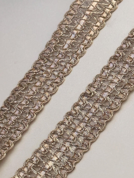 Gold Metallic Thread Sequin Work Ribbon Decorative Indian Embroidery Band For Saree Dupatta