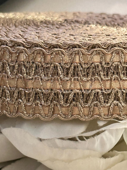 Gold Metallic Thread Sequin Work Ribbon Decorative Indian Embroidery Band For Saree Dupatta