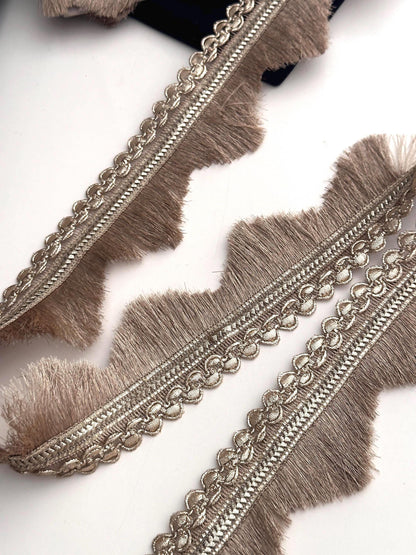 Gold Metallic Fringe Gold Trim Fringe Tassel Saree Border Lace Wedding Gown Tassel Lace Trim