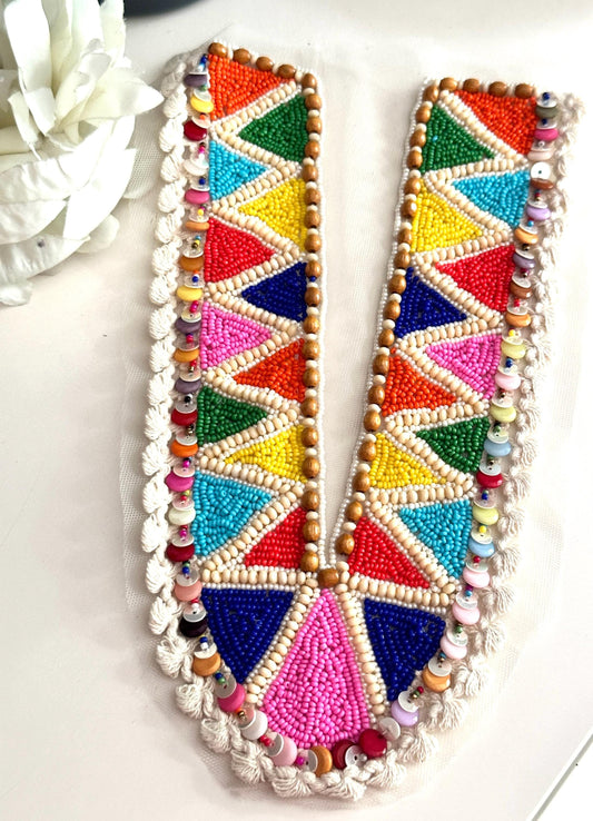 Neckline Patch Applique Boho Style Colourful Design