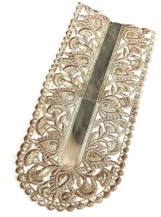Neckline Patch Sequin Embroidered Indian Applique Patch For Traditional Indian Wear