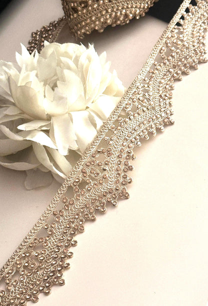 RhineStone Bridal Headpiece & Wedding Veil Fabric Trim Rhinestone WaistBand