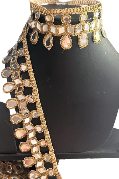 Mirror Fabric Choker lace trim handcrafted custom jewelry for brides