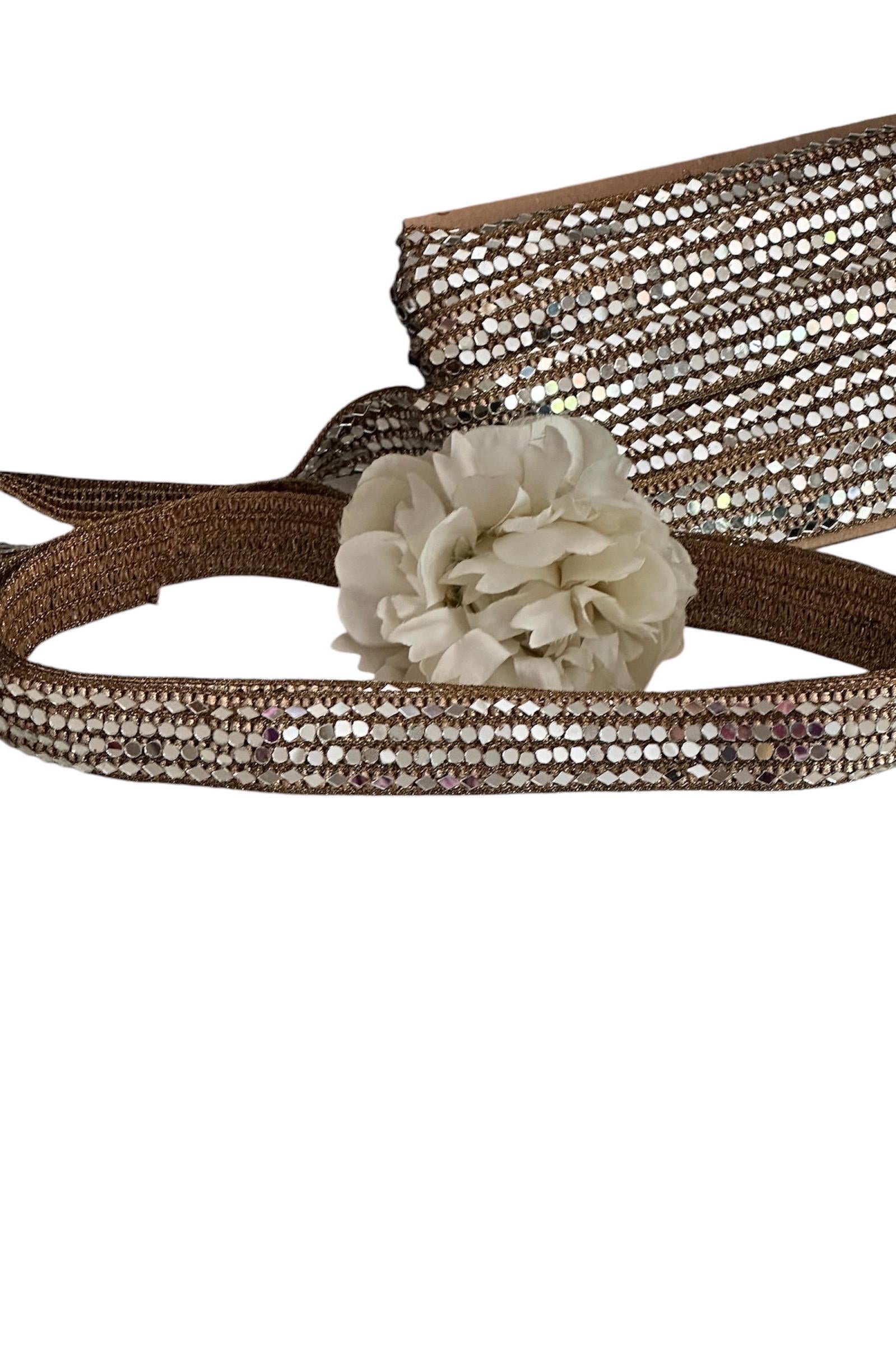 Glittery Antique Mirror Vine Trim Light Gold Costume MIrror Belt Sari Lace FOr Beach Wedding Costume Add on Rave Party Trim By Yard