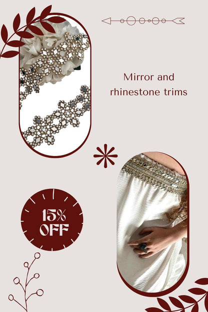 Fairy Tale Lace Choker Mirror Costume Add On Bridal Belt Sash for Wedding Dress