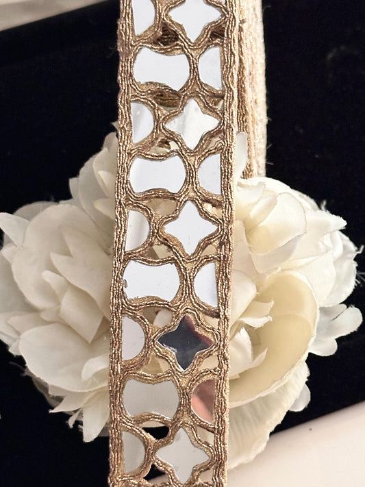 Mirror Choker Trim Indian Resort Wear Fashion Fabric Trim Music Festival Accessory
