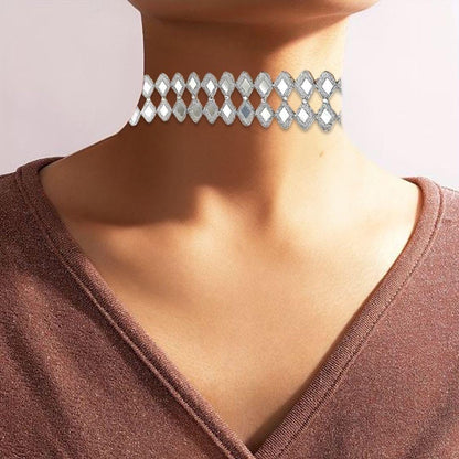 Mirror Geometric pattern Indian hand crafted 4cm border 2 line mirror belt For Chokers saree