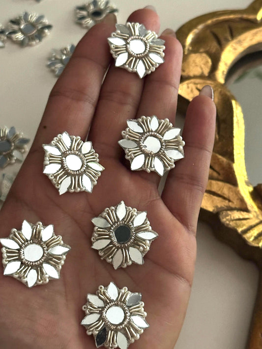 Handmade Jewelry Applique Patch Mirror Embellishment Bridal Applique