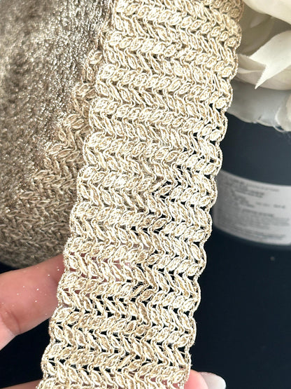 Metallic Gold Lace Trim Ribbon Indian Fabric Lace Embellishment for Crafting Sewing Party Trim