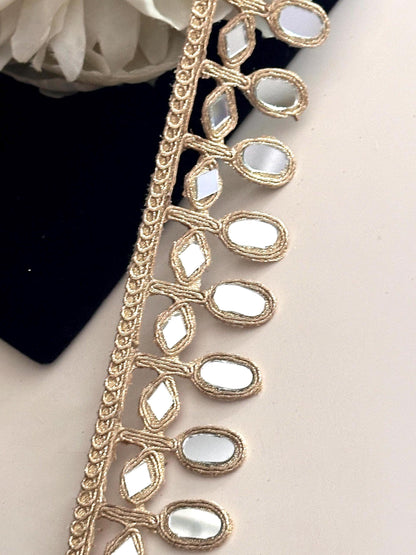 Choker Band Fabric Lace trim Indian Mirror Lace For Rave parties Musical Festival