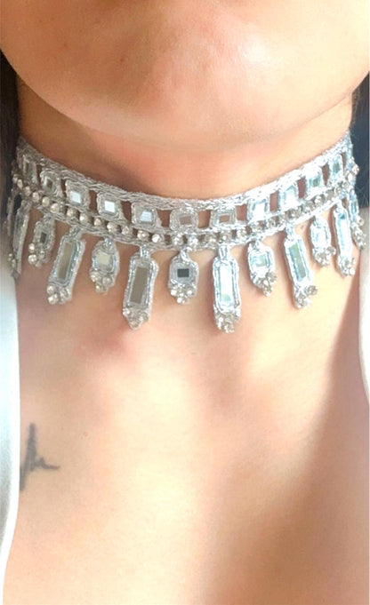 Glitter Choker Necklace Zircon Jewelry Statement Necklace