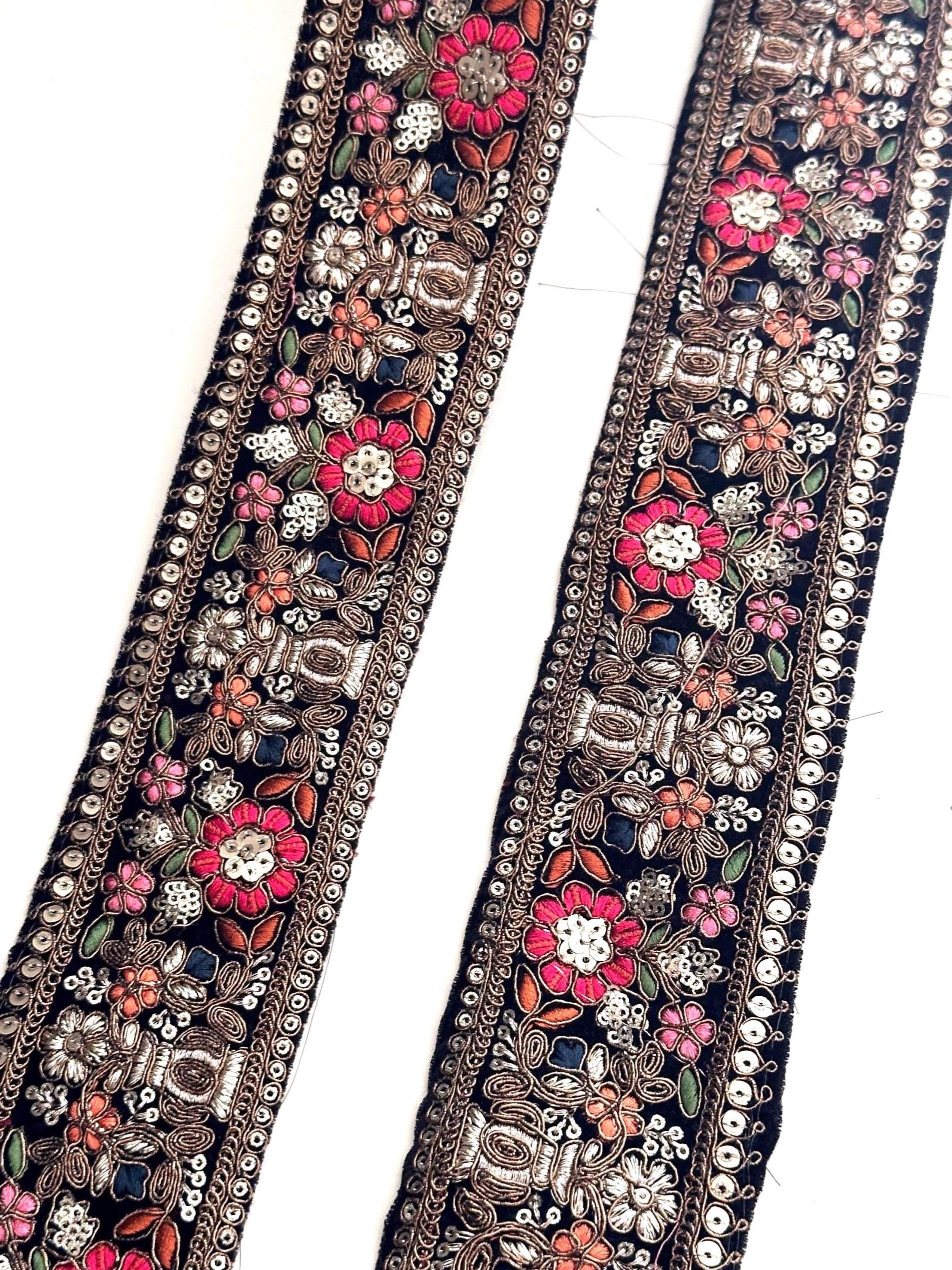 Victorian style multicolour lace trim with intricate design, showcasing rich texture and handmade craftsmanship, perfect for fashion, home decor, and crafts.