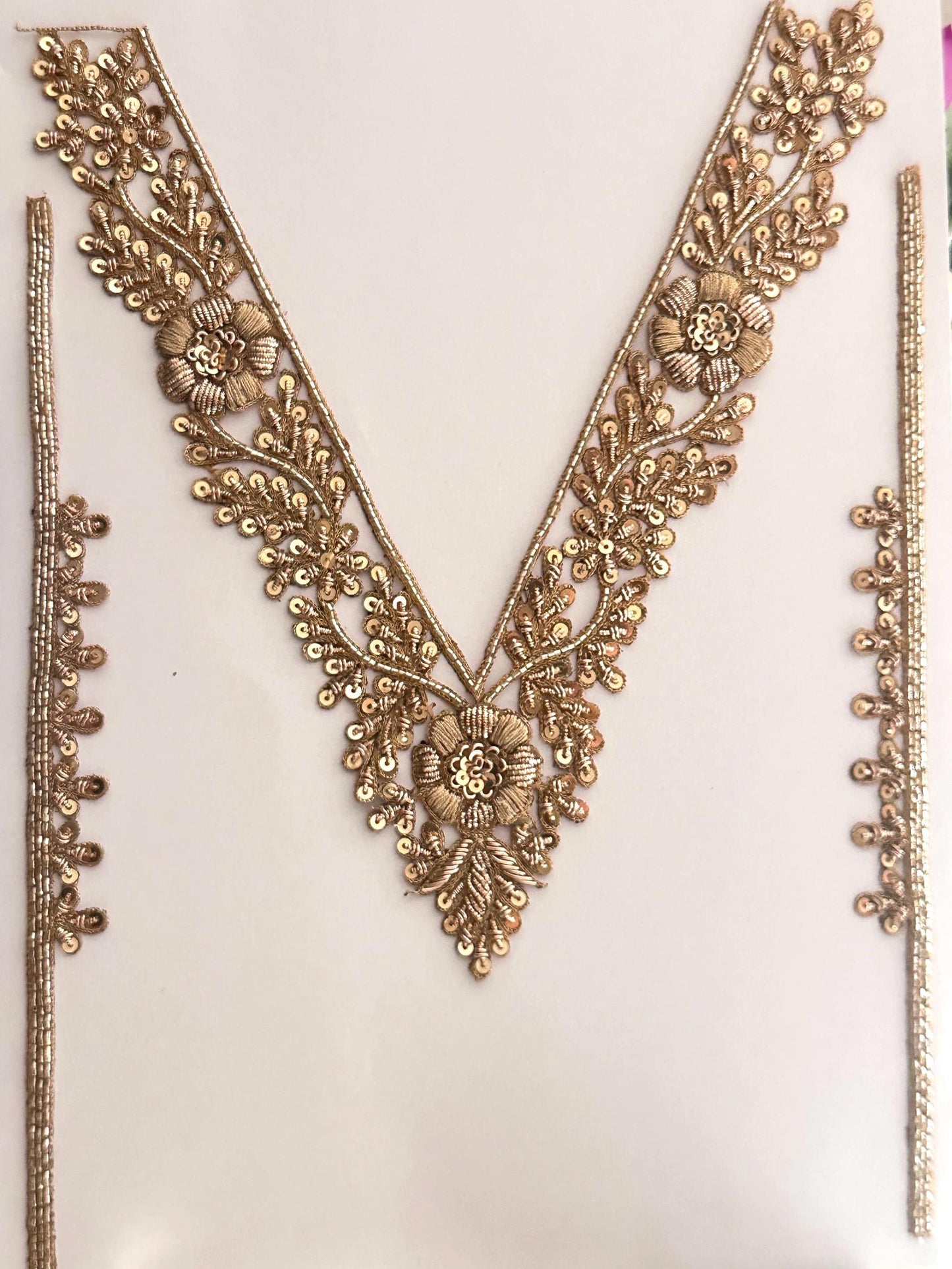 Handmade Gold Floral Applique