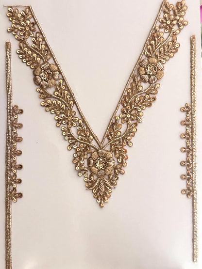 Handmade Gold Floral Applique