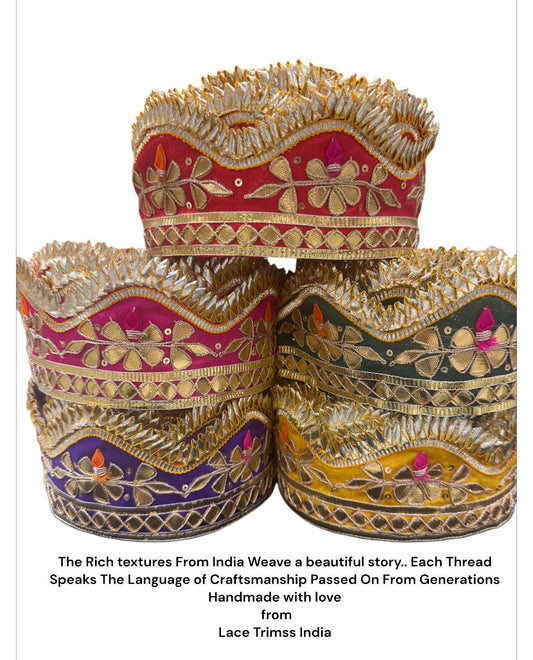 Colorful Bohemian Lace Embroidered Floral GotaPatti Ribbon