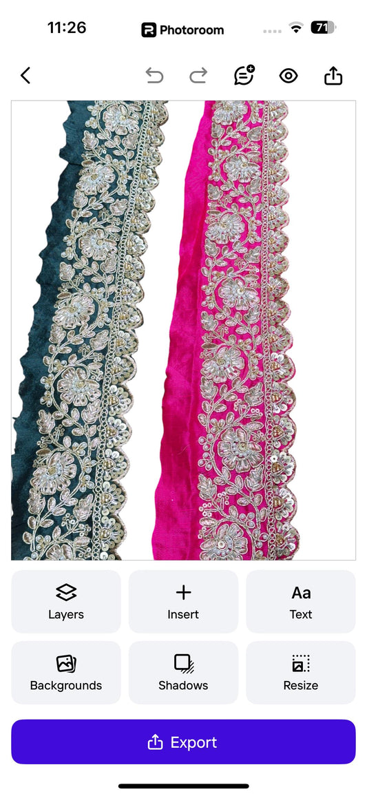 Handmade Scallop Embroidered Lace Trim Floral Sequin Pearl Bead Embroidery