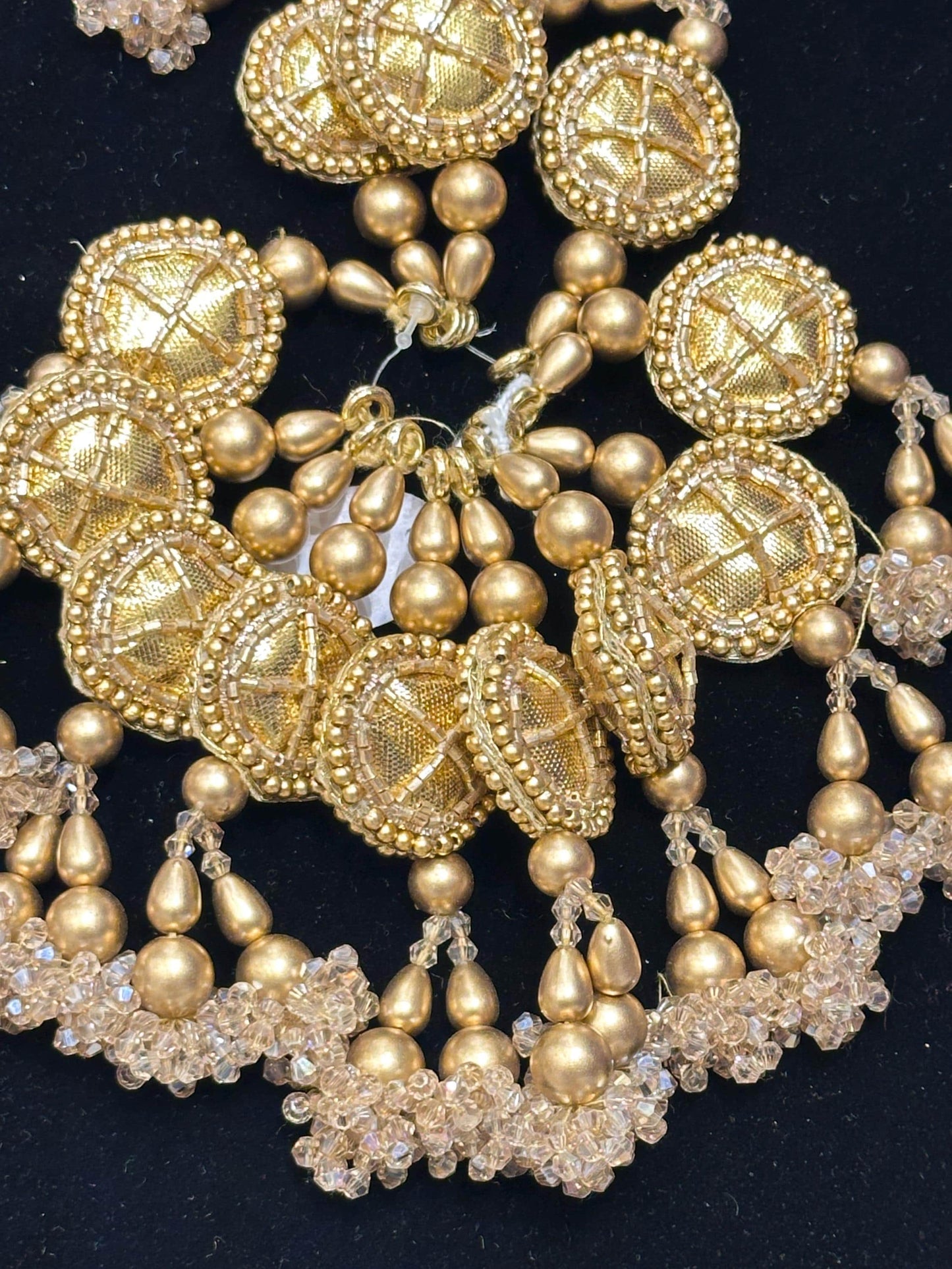 Embroidered Gota Tassel Hanging with Crystal Beads