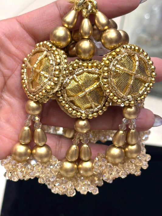 Embroidery Gota Tassel Hanging Crystal Bead for Bridal Lehenga Gown Book Mark Decor