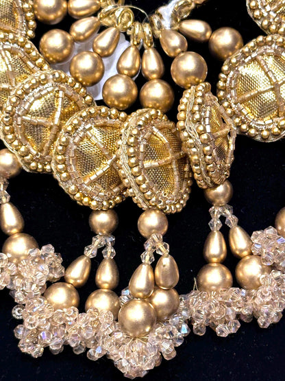 Embroidered Gota Tassel Hanging with Crystal Beads