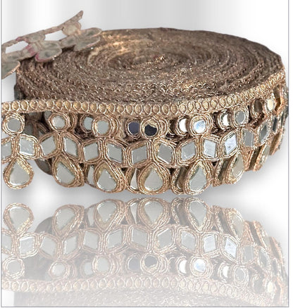 Handcrafted Indian Mirror Border Pendant Dstyle Mirror Jewelry Lace Trim