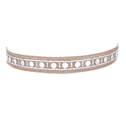 Handmade Mirror Belt Choker Set Crystal Metallic Thread Work Festival Belly Dance Costume Accessory Gift