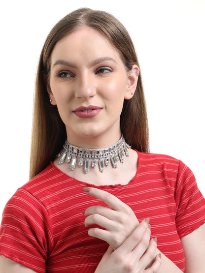 Glitter Choker Necklace Zircon Jewelry Statement Necklace