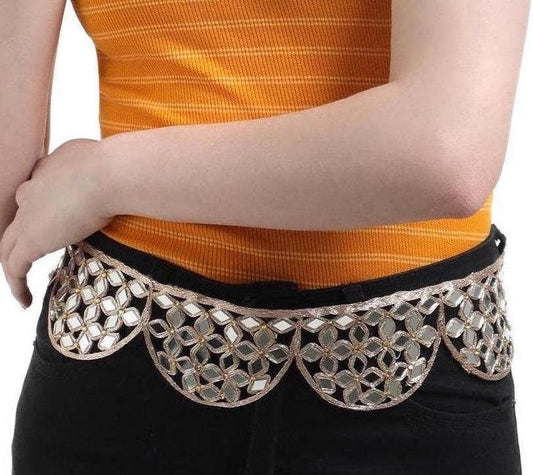Boho Mirror Waist Belt Handmade Festival Fashion Accessory Unique Mirror Crystal Belt Indian