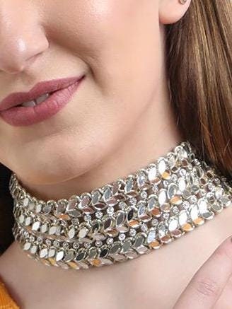 Vine Choker Necklace Zircon Jewelry Fabric Statement Waist Belt Shiny Handmade Accessory