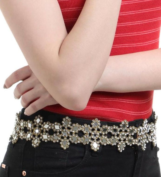 Glamorous Necklace Lace Choker Rhinestone Unique Handcrafted Party Necklace