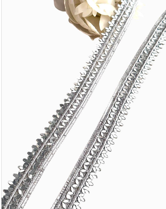 Border Mirror Work trim Embroidered Belt Antique Gold Trim For Choker Kaftan saree Suit