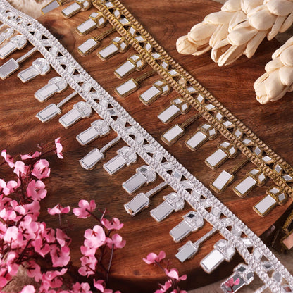 Embellished Pendant Fabric Lace Gold