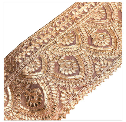 Gold Gota Patti Lace Border Broad Indian Saree Border Bridal Dress Lace