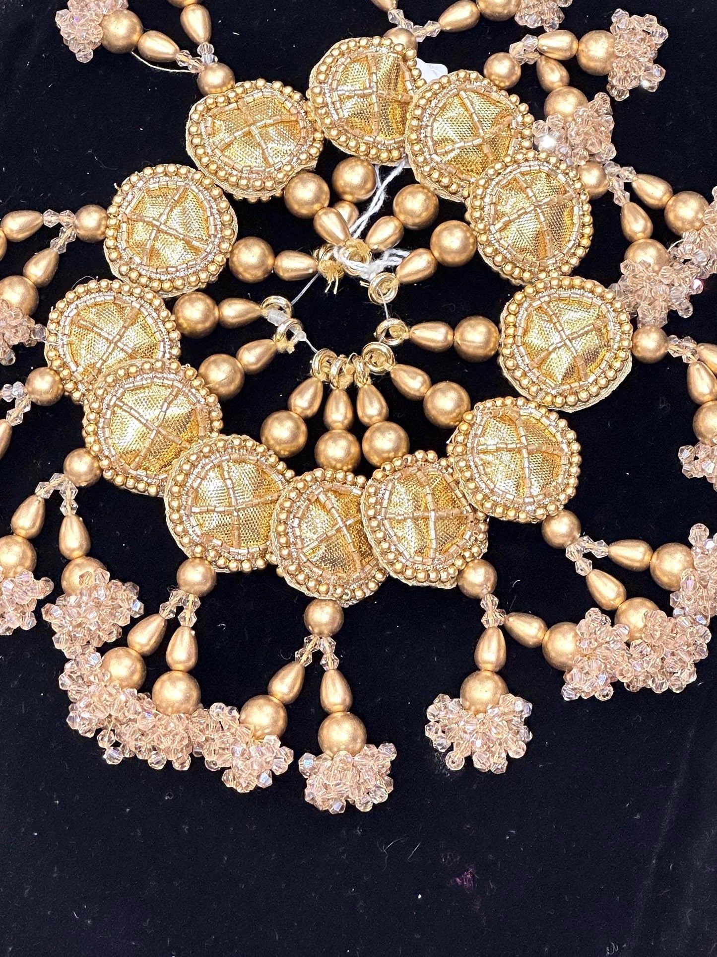 Embroidered Gota Tassel Hanging with Crystal Beads