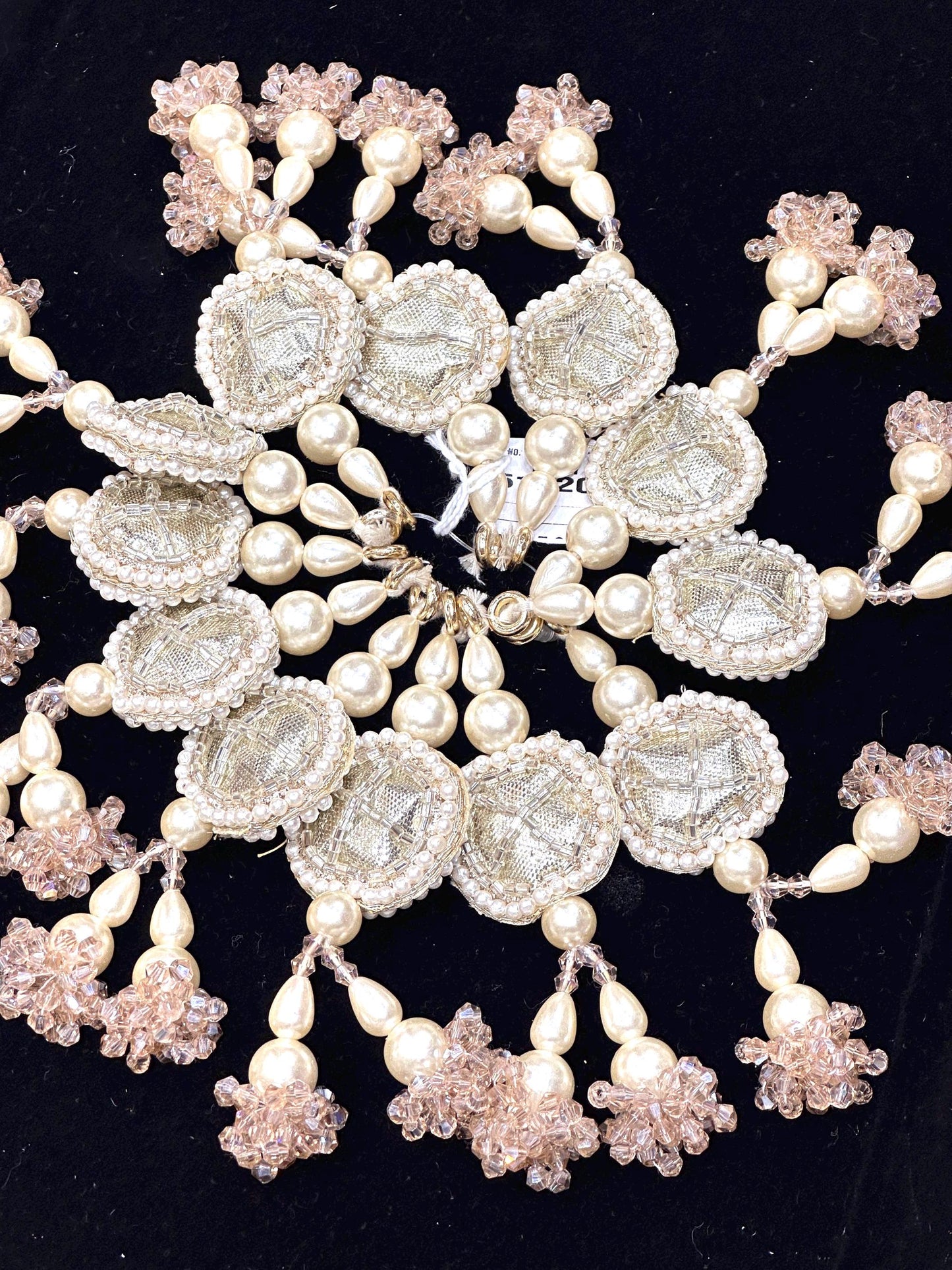 Embroidered Gota Tassel Hanging with Crystal Beads