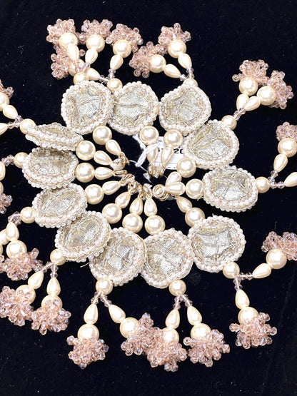 Embroidered Gota Tassel Hanging with Crystal Beads