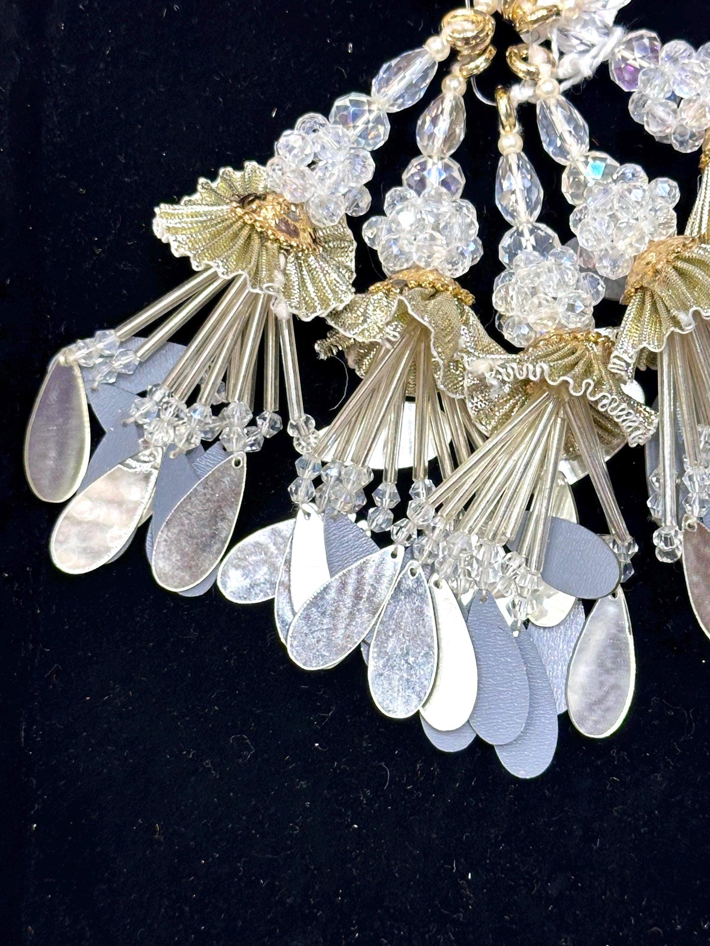 Embroidered Gota Tassel Hanging with Crystal Bead