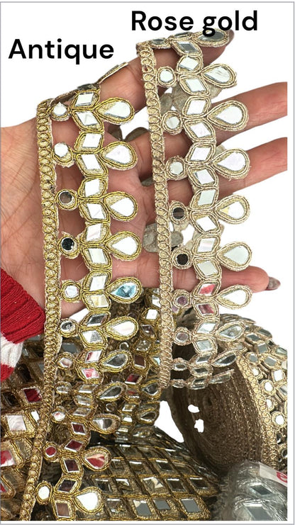 Handcrafted Indian Mirror Border Pendant Dstyle Mirror Jewelry Lace Trim