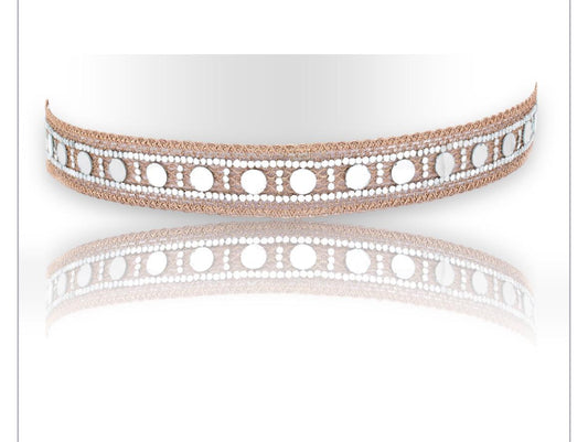 Handmade Mirror Belt Choker Set Crystal Metallic Thread Work Festival Belly Dance Costume Accessory Gift