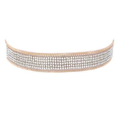 Mirror Belt High-Shine Fabric Choker Jewelry Geometric Handmade Party Accessory Minimalist Necklace
