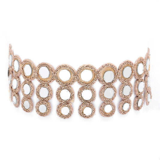 Mirror Lace Choker Neck Collar High-Shine Fabric Choker jewelry Layered Handmade Accessory