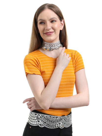 Silver Fabric Necklace Unique Choker Handmade Ethnic Charm Lace Necklace Vibrant Artisan Boho