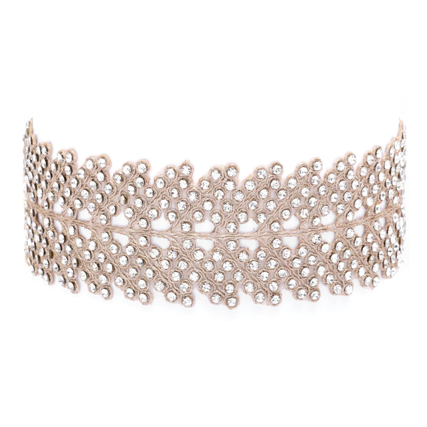 Glitter Choker Necklace Zircon Jewelry Fabric Statement