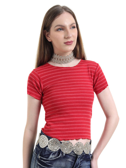 Bold Fashion Mirror Belt Fabric Choker Neck Collar Elegant Rhinestone Necklace